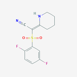 B2463175 (2E)-[(2,5-difluorophenyl)sulfonyl](piperidin-2-ylidene)acetonitrile CAS No. 1454881-60-7