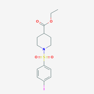 molecular formula C14H18INO4S B246324 Ethyl 1-[(4-iodophenyl)sulfonyl]-4-piperidinecarboxylate 