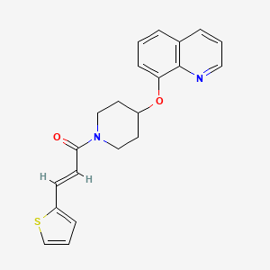 molecular formula C21H20N2O2S B2463244 (E)-1-(4-(quinolin-8-yloxy)piperidin-1-yl)-3-(thiophen-2-yl)prop-2-en-1-one CAS No. 2035000-77-0