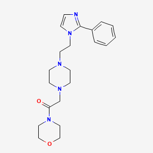 molecular formula C21H29N5O2 B2463247 1-吗啉-2-(4-(2-(2-苯基-1H-咪唑-1-基)乙基)哌嗪-1-基)乙酮 CAS No. 1798018-18-4