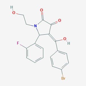 molecular formula C19H15BrFNO4 B246327 4-(4-bromobenzoyl)-5-(2-fluorophenyl)-3-hydroxy-1-(2-hydroxyethyl)-1,5-dihydro-2H-pyrrol-2-one 