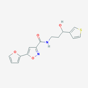 5-(furan-2-yl)-N-(3-hydroxy-3-(thiophen-3-yl)propyl)isoxazole-3-carboxamide