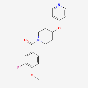 molecular formula C18H19FN2O3 B2463279 (3-Fluoro-4-methoxyphenyl)(4-(pyridin-4-yloxy)piperidin-1-yl)methanone CAS No. 2034577-32-5
