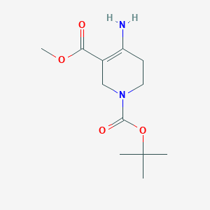 molecular formula C12H20N2O4 B2463289 1-tert-Butyl 3-methyl 4-amino-5,6-dihydropyridine-1,3(2H)-dicarboxylate CAS No. 1005333-21-0