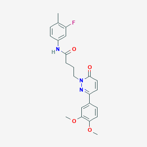 molecular formula C23H24FN3O4 B2463292 4-(3-(3,4-dimethoxyphenyl)-6-oxopyridazin-1(6H)-yl)-N-(3-fluoro-4-methylphenyl)butanamide CAS No. 952991-35-4