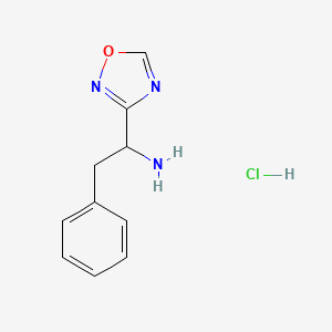 molecular formula C10H12ClN3O B2463295 1-(1,2,4-Oxadiazol-3-yl)-2-phenylethan-1-amine hydrochloride CAS No. 1909335-98-3