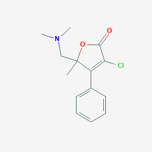 molecular formula C14H16ClNO2 B024633 3-Chloro-5-((dimethylamino)methyl)-5-methyl-4-phenyl-2(5H)-furanone CAS No. 106609-76-1