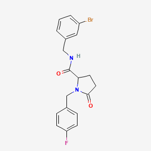 molecular formula C19H18BrFN2O2 B2463312 N-[(3-Bromophenyl)methyl]-1-[(4-fluorophenyl)methyl]-5-oxopyrrolidine-2-carboxamide CAS No. 2379952-97-1