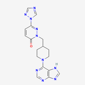 molecular formula C17H18N10O B2463316 2-{[1-(9H-purin-6-yl)piperidin-4-yl]methyl}-6-(1H-1,2,4-triazol-1-yl)-2,3-dihydropyridazin-3-one CAS No. 2194909-00-5