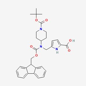 molecular formula C31H35N3O6 B2463328 5-[({1-[(tert-butoxy)carbonyl]piperidin-4-yl}({[(9H-fluoren-9-yl)methoxy]carbonyl})amino)methyl]-1H-pyrrole-2-carboxylic acid CAS No. 2137804-08-9