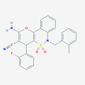 2-Amino-4-(2-fluorophenyl)-6-(2-methylbenzyl)-4,6-dihydropyrano[3,2-c][2,1]benzothiazine-3-carbonitrile 5,5-dioxide