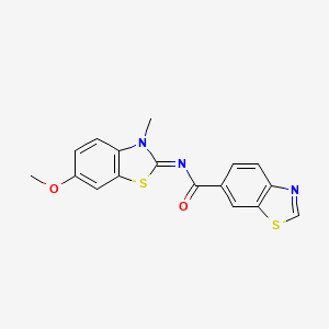 molecular formula C17H13N3O2S2 B2463337 (E)-N-(6-methoxy-3-methylbenzo[d]thiazol-2(3H)-ylidene)benzo[d]thiazole-6-carboxamide CAS No. 681174-59-4