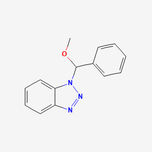 molecular formula C14H13N3O B2463343 1-[Methoxy(phenyl)methyl]-1H-1,2,3-benzotriazole CAS No. 73628-00-9