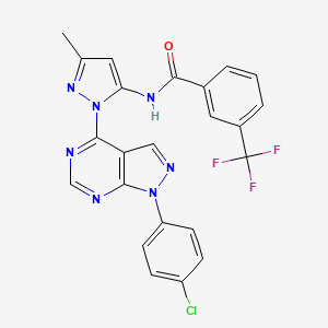 molecular formula C23H15ClF3N7O B2463357 N-{1-[1-(4-chlorophenyl)-1H-pyrazolo[3,4-d]pyrimidin-4-yl]-3-methyl-1H-pyrazol-5-yl}-3-(trifluoromethyl)benzamide CAS No. 1007063-33-3