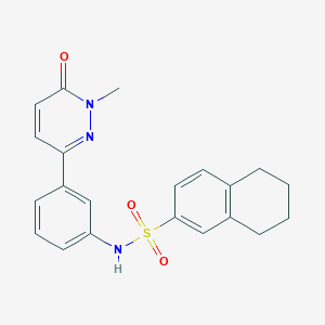 molecular formula C21H21N3O3S B2463360 N-(3-(1-methyl-6-oxo-1,6-dihydropyridazin-3-yl)phenyl)-5,6,7,8-tetrahydronaphthalene-2-sulfonamide CAS No. 942013-53-8