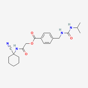 molecular formula C21H28N4O4 B2463369 [2-[(1-Cyanocyclohexyl)amino]-2-oxoethyl] 4-[(propan-2-ylcarbamoylamino)methyl]benzoate CAS No. 871672-68-3