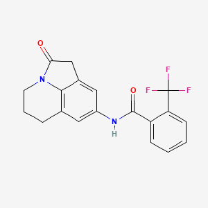 molecular formula C19H15F3N2O2 B2463371 N-(2-oxo-2,4,5,6-tetrahydro-1H-pyrrolo[3,2,1-ij]quinolin-8-yl)-2-(trifluoromethyl)benzamide CAS No. 898436-65-2