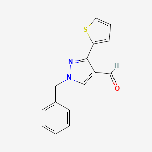 molecular formula C15H12N2OS B2463380 1-benzyl-3-thien-2-yl-1H-pyrazole-4-carbaldehyde CAS No. 956438-63-4