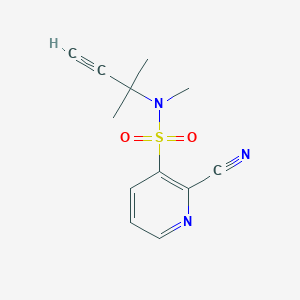 molecular formula C12H13N3O2S B2463382 2-Cyano-N-methyl-N-(2-methylbut-3-YN-2-YL)pyridine-3-sulfonamide CAS No. 1825591-40-9