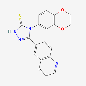 molecular formula C19H14N4O2S B2463396 4-(2,3-二氢-1,4-苯并二氧杂噻杂环戊烷-6-基)-5-(6-喹啉基)-4H-1,2,4-三唑-3-硫醇 CAS No. 865658-27-1