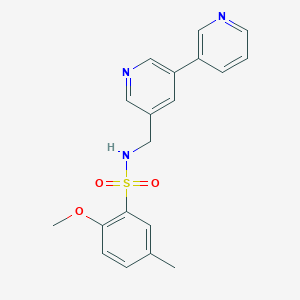 molecular formula C19H19N3O3S B2463400 N-([3,3'-bipyridin]-5-ylmethyl)-2-methoxy-5-methylbenzenesulfonamide CAS No. 2185590-42-3