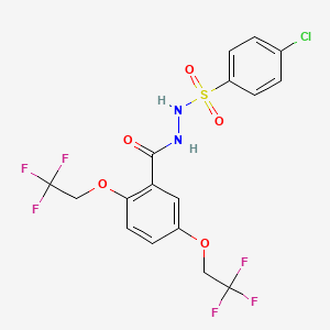 N'-(4-chlorophenyl)sulfonyl-2,5-bis(2,2,2-trifluoroethoxy)benzohydrazide