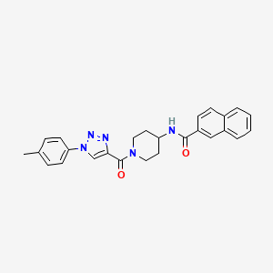 molecular formula C26H25N5O2 B2463405 N-(1-(1-(p-tolyl)-1H-1,2,3-triazole-4-carbonyl)piperidin-4-yl)-2-naphthamide CAS No. 1251688-89-7