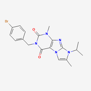 molecular formula C19H20BrN5O2 B2463407 2-[(4-Bromophenyl)methyl]-4,7-dimethyl-6-propan-2-ylpurino[7,8-a]imidazole-1,3-dione CAS No. 878731-27-2