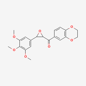 molecular formula C20H20O7 B2463411 2,3-Dihydro-1,4-benzodioxin-6-yl[3-(3,4,5-trimethoxyphenyl)oxiran-2-yl]methanone CAS No. 1706455-15-3