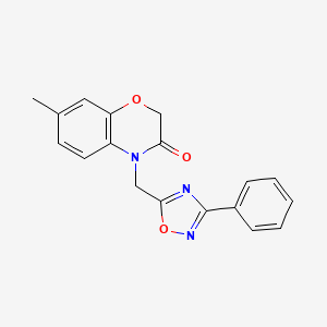 molecular formula C18H15N3O3 B2463416 7-甲基-4-((3-苯基-1,2,4-恶二唑-5-基)甲基)-2H-苯并[b][1,4]恶嗪-3(4H)-酮 CAS No. 1105213-43-1
