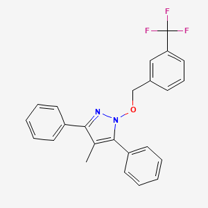molecular formula C24H19F3N2O B2463417 4-甲基-3,5-二苯基-1-[[3-(三氟甲基)苯基]甲氧基]吡唑 CAS No. 400084-14-2