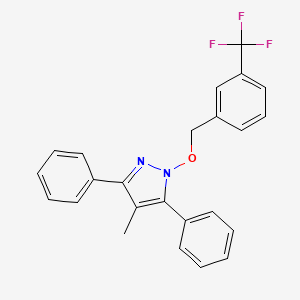 molecular formula C24H19F3N2O B2463417 4-Metil-3,5-difenil-1-[[3-(trifluorometil)fenil]metoxi]pirazol CAS No. 400084-14-2