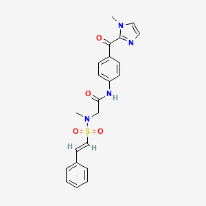 molecular formula C22H22N4O4S B2463418 N-[4-(1-methylimidazole-2-carbonyl)phenyl]-2-[methyl-[(E)-2-phenylethenyl]sulfonylamino]acetamide CAS No. 940773-28-4