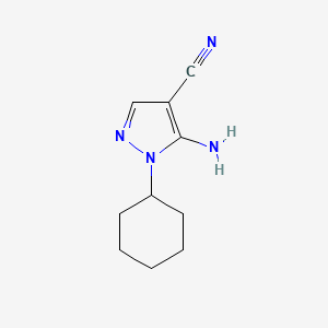molecular formula C10H14N4 B2463420 5-Amino-1-cyclohexyl-1H-pyrazole-4-carbonitrile CAS No. 21254-04-6