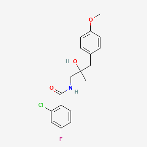 molecular formula C18H19ClFNO3 B2463427 N-[2-hydroxy-3-(4-méthoxyphényl)-2-méthylpropyl]-2-chloro-4-fluorobenzamide CAS No. 1396713-65-7