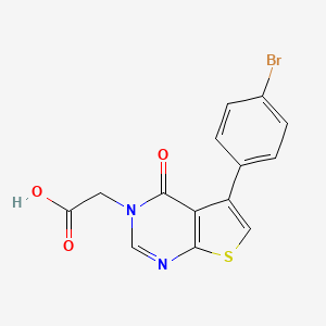 molecular formula C14H9BrN2O3S B2463429 2-(5-(4-溴苯基)-4-氧代噻吩[2,3-d]嘧啶-3(4H)-基)乙酸 CAS No. 446830-87-1
