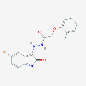 molecular formula C17H14BrN3O3 B246343 N'-(5-bromo-2-oxoindol-3-yl)-2-(2-methylphenoxy)acetohydrazide 