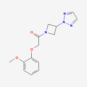 molecular formula C14H16N4O3 B2463438 1-(3-(2H-1,2,3-triazol-2-yl)azetidin-1-yl)-2-(2-methoxyphenoxy)ethan-1-one CAS No. 2194843-14-4