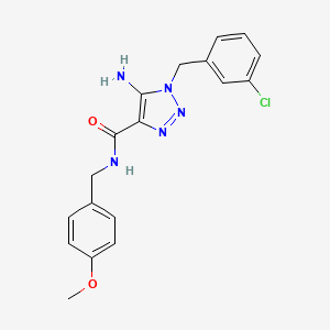 molecular formula C18H18ClN5O2 B2463446 5-amino-1-(3-chlorobenzyl)-N-(4-methoxybenzyl)-1H-1,2,3-triazole-4-carboxamide CAS No. 899973-75-2