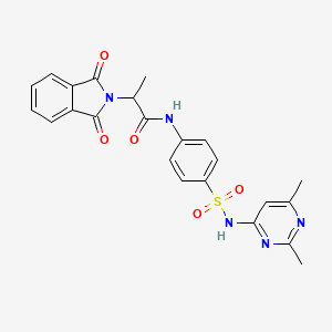 molecular formula C23H21N5O5S B2463447 N-(4-{[(2,6-dimethyl-4-pyrimidinyl)amino]sulfonyl}phenyl)-2-(1,3-dioxo-1,3-dihydro-2H-isoindol-2-yl)propanamide CAS No. 451523-25-4
