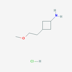 molecular formula C7H16ClNO B2463452 3-(2-Methoxyethyl)cyclobutan-1-amine;hydrochloride CAS No. 2377030-86-7