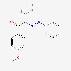 molecular formula C16H14N2O3 B2463456 (2E)-3-(4-methoxyphenyl)-3-oxo-2-(2-phenylhydrazin-1-ylidene)propanal CAS No. 60083-35-4