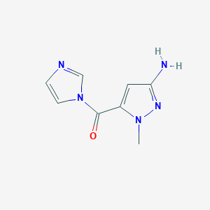 molecular formula C8H9N5O B2463457 5-(1H-imidazol-1-ylcarbonyl)-1-methyl-1H-pyrazol-3-amine CAS No. 1856098-17-3