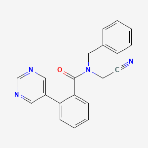 N-Benzyl-N-(cyanomethyl)-2-pyrimidin-5-ylbenzamide