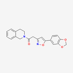 2-(5-(benzo[d][1,3]dioxol-5-yl)isoxazol-3-yl)-1-(3,4-dihydroisoquinolin-2(1H)-yl)ethanone