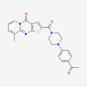molecular formula C24H22N4O3S B2463466 2-(4-(4-acetylphenyl)piperazine-1-carbonyl)-9-methyl-4H-pyrido[1,2-a]thieno[2,3-d]pyrimidin-4-one CAS No. 690252-93-8