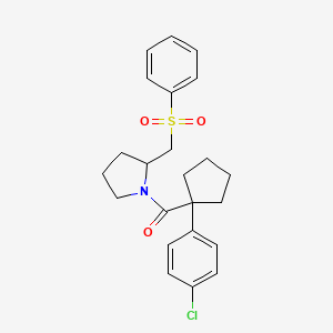 (1-(4-Chlorophenyl)cyclopentyl)(2-((phenylsulfonyl)methyl)pyrrolidin-1-yl)methanone