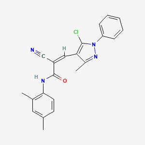 molecular formula C22H19ClN4O B2463474 (Z)-3-(5-chloro-3-methyl-1-phenylpyrazol-4-yl)-2-cyano-N-(2,4-dimethylphenyl)prop-2-enamide CAS No. 1147362-68-2