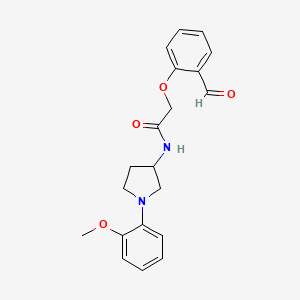 molecular formula C20H22N2O4 B2463478 2-(2-Formylphenoxy)-N-[1-(2-methoxyphenyl)pyrrolidin-3-yl]acetamide CAS No. 2224467-61-0
