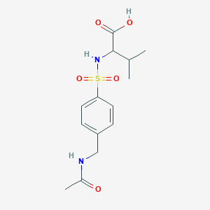 molecular formula C14H20N2O5S B2463479 2-[4-(乙酰胺甲基)苯磺酰胺]-3-甲基丁酸 CAS No. 1008187-54-9